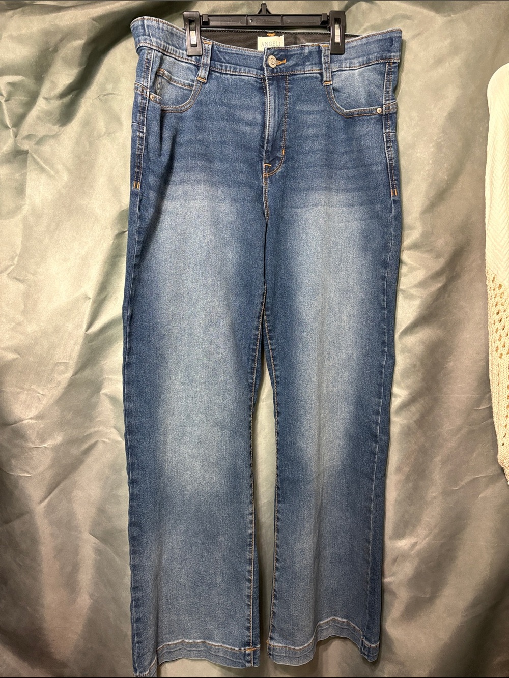 Angels Women Straight-Leg Flare Jeans in Medium Blue Wash